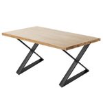Pies en 'X' para mesa. Patas en acero negro 680 x 80 x 710 mm 2-pack con base horizontal - IP00200 - 04