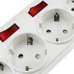 Regleta de 4 enchufes schuko con interruptor individual sin cable - CA00700 - 04