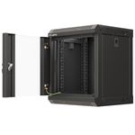 Armario Rack mural 10" 6U F300 300x300x370mm pared desmontado DIY negro Lanberg - TR19800 - 04