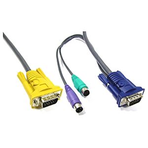 Cable Especial 3 en 1 VGA/PS2 5m (HD15M/HD15M+MD6M+MD6M)