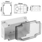 Caja de superficie rectangular transparente IP66 libre de halógenos LSZH 120x170x70mm - AE16500 - 02
