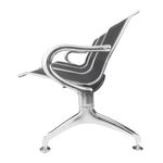 Bancada para sala de espera con sillas ergonómicas negras de 3 plazas - WC01300 - 02