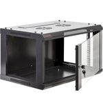 Armario rack mural 19" 6U 600x450x370mm pared negro SOHORack GO montado - WK01200 - 02