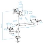 Soporte de mesa ajustable para 2 pantallas y 2 TPV de 17" - 32" VESA 75x75 y 100x100 - TQ29900 - 09