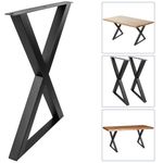 Pies en 'X' para mesa. Patas en acero negro 590 x 50 x 710 mm 2-pack - IP00400 - 02
