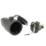 Clavija enchufe schuko recto hembra IP44 negro - CM04800 - 03