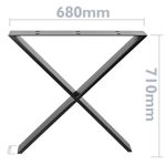 Pies en 'X' para mesa. Patas en acero negro 680 x 80 x 710 mm 2-pack - IP00100 - 03