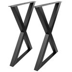 Pies en 'X' para mesa. Patas en acero negro 590 x 50 x 710 mm 2-pack - IP00400 - 06
