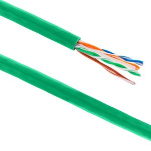 Bobina de cable de red LAN UTP categoría cat.6 23AWG CCA rígido verde 305 m