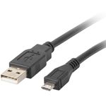 Cable Micro-USB B a USB A 1 metro negro de Lanberg CA-USBM-10CC-0010-BK - US19000 - 01