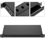 Patch Panel de fibra Óptica 1U negro de 24 SC Simplex o 24 LC duplex - FQ00400 - 02