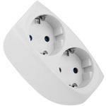 Multiplicador adaptador de clavija enchufe schuko doble blanco - IA08800 - 08
