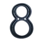 Número 8 en metal negro de 95mm con tornillería para rotulación - NZ01800 - 02