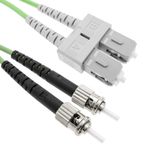 Cable de fibra óptica OM5 multimodo duplex 50µm/125µm ST/PC a SC/PC 100Gb de 1 m - GC05200 - 01
