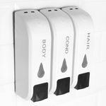 Dispensador de jabón de ducha para pared. 3 x depósito rellenable - KS02200 - 03