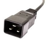 Cable eléctrico British Standard BS-1363-2 a IEC-60320-C20 de 0.4m negro - CL09200 - 04