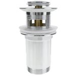 Válvula de desagüe 9cm. Tapón para lavabo y baño universal G1-1/4 cromado - KS10300 - 10