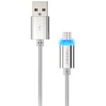Cable adaptador USB micro USB macho a USB-A macho 2.0 de 1 m LED plata Natec Prati NKA-1209 - NT38500 - 04