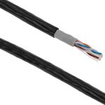 Bobina de cable de red ethernet Cat. 6 UTP de 100 m rígido de color negro para exterior - LM09300 - 01