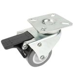 Rueda doble pivotante industrial de PU y PVC gris con freno 50 mm 4 pack - QS04300 - 10
