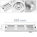 Canaleta de desagüe 30x10cm con rejilla en acero inoxidable mate - KS42100 - 02