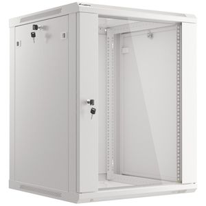 Armario Rack mural 19" 15U F600 600x600x779mm pared desmontado DIY blanco Lanberg
