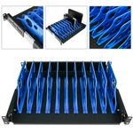 Estantería extraible para armario rack 19" con 10 divisiones para ordenador portátil o tablet 350 mm - RB02101 - 02