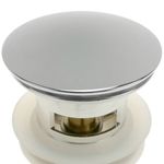 Válvula de desagüe 9cm. Tapón para lavabo y baño universal G1-1/4 cromado redondeado - KS10400 - 06