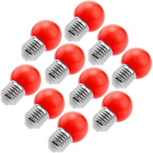 Bombilla LED G45 E27 230VAC 0,5W luz roja 10 pack
