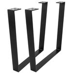 Pies rectangulares para mesa. Patas en acero negro 700 x 80 x 710 mm 2-pack - IP01400 - 06