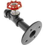 Perchero de pared de acero 1 gancho. Colgador de ropa y toallero de tubo con grifo industrial - IP07700 - 03