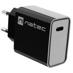 Cargador USB Natec Ribera 1X USB-C 20W negro NUC-2060 - NT36700 - 01