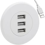 Concentrador de 3 puertos USB 2.0 para escritorio blanco - US04000 - 01