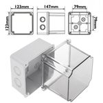 Caja de superficie cuadrada transparente IP66 libre de halógenos LSZH 120x120x140mm - AE15800 - 02
