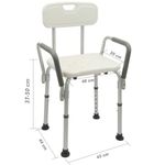 Silla de ducha antideslizante regulable en altura con reposabrazos para personas mayores - KD00600 - 03