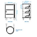 Armario de carga y transporte para 36 tablets y portátiles negro con 36 schuko en 6 regletas - WM05800 - 09