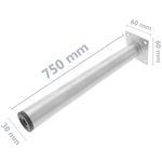 Pies redondos para mesa y mueble. Patas en acero gris de 75cm 4-pack - IO03300 - 02