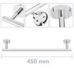 Toallero barra para pared cromado 450x60x76mm modelo Paddy - KS31900 - 02