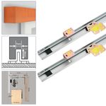 Raíl guía para puerta corredera con cubierta de madera MDF de color caoba de 2m - GK00200 - 02