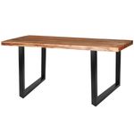 Pies rectangulares para mesa. Patas en acero negro 680 x 80 x 710 mm 2-pack, base 680 x 80 mm - IP01300 - 05