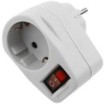 Clavija enchufe schuko de color blanco 220VAC con interruptor - IA08500 - 09