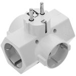 Multiplicador de clavija enchufe schuko cuádruple de color blanco - IA09600 - 03
