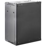Armario rack mural 19'' 18U 600x600x900mm pared negro SOHORack GO montado - WK02600 - 03