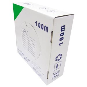 Bobina de cable de red ethernet Cat. 6 FTP CCA de 100 m rígido de color verde