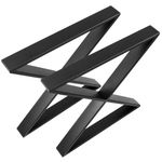 Pies en 'X' para mesa. Patas en acero negro 680 x 80 x 710 mm 2-pack con base horizontal - IP00200 - 09