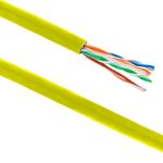 Bobina de cable de red LAN UTP categoría cat.6 23AWG CCA rígido amarillo 305 m - LN09600 - 01