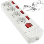 Regleta de 4 enchufes schuko con interruptor individual sin cable - CA00700 - 03