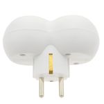 Multiplicador adaptador de clavija enchufe schuko doble blanco redondeado - IA09800 - 04