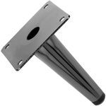 Pack de 4 patas rectas para muebles con forma cónica y protección antideslizante de 12cm color negro metalizado - IN10100 - 08