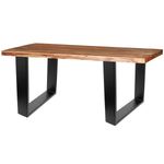 Pies rectangulares para mesita y banqueta. Patas en acero negro 400 x 80 x 430 mm 2-pack, tubos 80 x 20 mm - IP02500 - 05